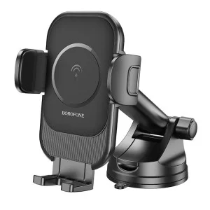 Автомобильный Держатель Borofone BH203 Blue Charm (Wireless fast Charging) [Black]